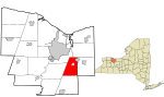 Monroe County New York incorporated and unincorporated areas Pittsford highlighted